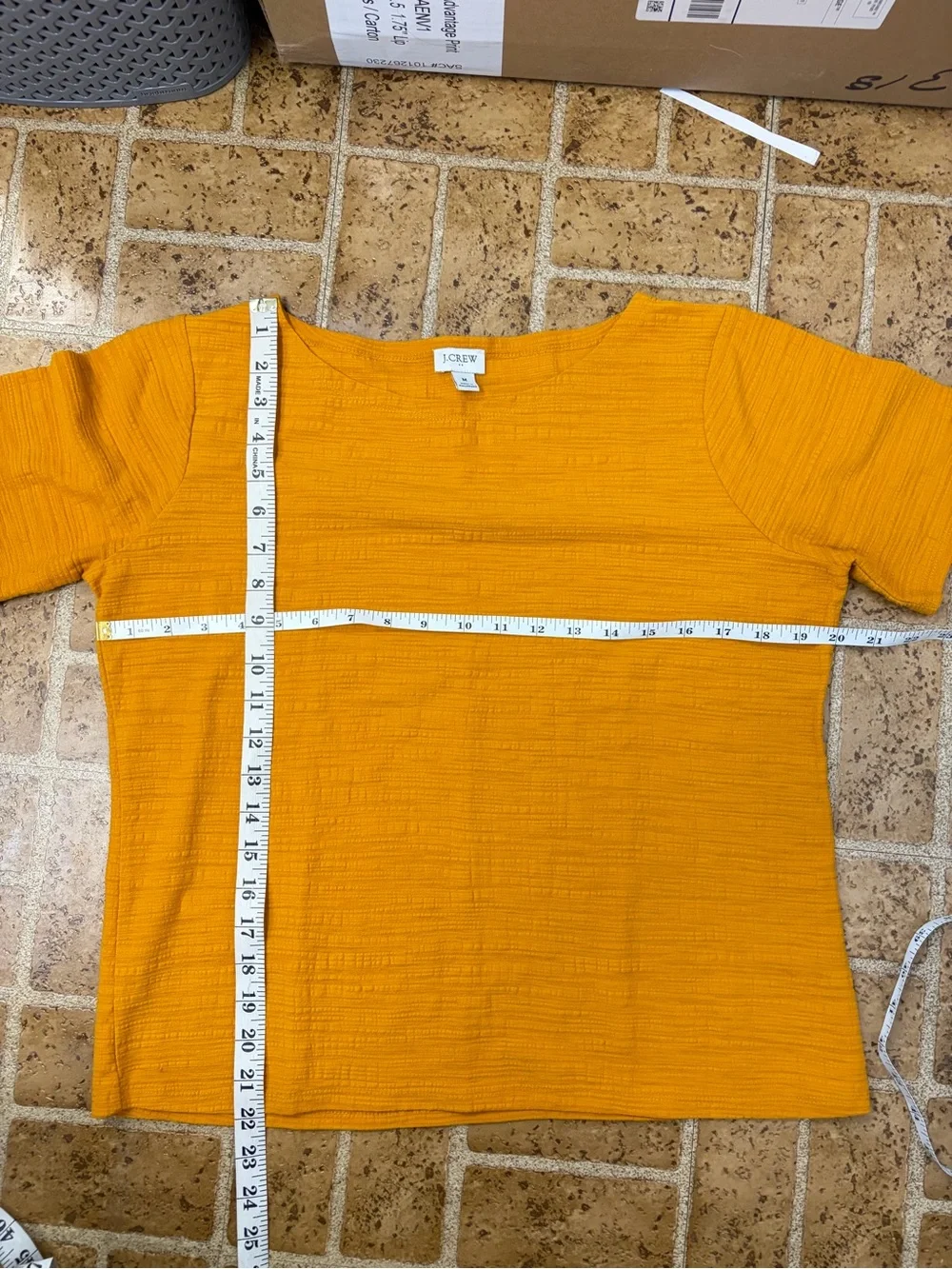 J. Crew Yellow Textured Short Sleeve Top